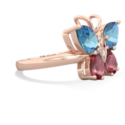 Blue Topaz Butterfly 14K Rose Gold ring R2215