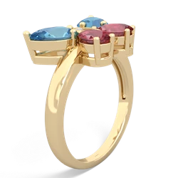 Blue Topaz Butterfly 14K Yellow Gold ring R2215