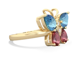 Blue Topaz Butterfly 14K Yellow Gold ring R2215