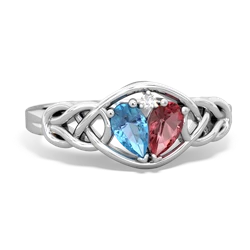 Blue Topaz Celtic Love Knot 14K White Gold ring R5420