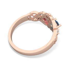 Blue Topaz 'One Heart' Celtic Knot Claddagh 14K Rose Gold ring R5322