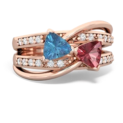 Blue Topaz Bowtie 14K Rose Gold ring R2360