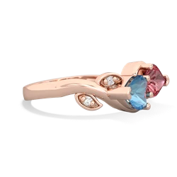 Blue Topaz Floral Elegance 14K Rose Gold ring R5790