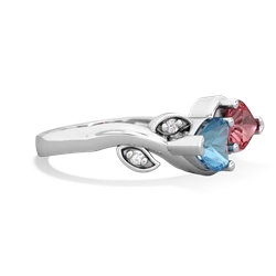 Blue Topaz Floral Elegance 14K White Gold ring R5790