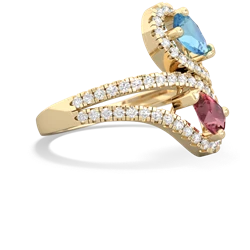 Blue Topaz Diamond Dazzler 14K Yellow Gold ring R3000