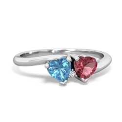 Blue Topaz Sweethearts 14K White Gold ring R5260