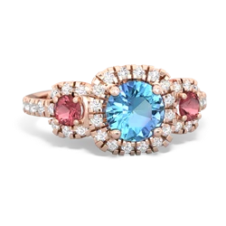 Blue Topaz Regal Halo 14K Rose Gold ring R5350