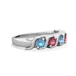 Blue Topaz Anniversary Band 14K White Gold ring R2089