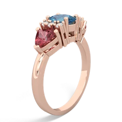 Blue Topaz Antique Style Three Stone 14K Rose Gold ring R2186