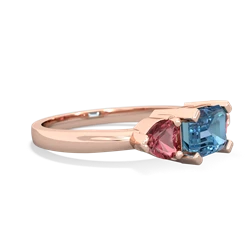 Blue Topaz Three Stone 14K Rose Gold ring R5235