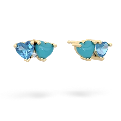 Blue Topaz Sweethearts 14K Yellow Gold earrings E5260