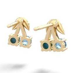 Blue Topaz Sweet Cherries 14K Yellow Gold earrings E7001