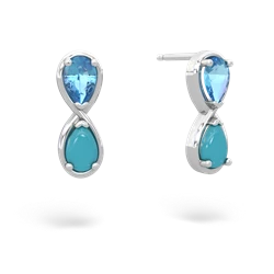 Blue Topaz Infinity 14K White Gold earrings E5050