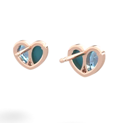 Blue Topaz 'Our Heart' 14K Rose Gold earrings E5072