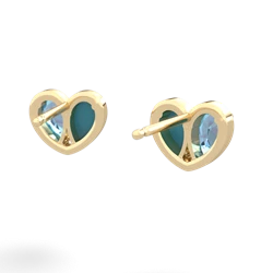 Blue Topaz 'Our Heart' 14K Yellow Gold earrings E5072