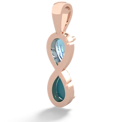 Blue Topaz Infinity 14K Rose Gold pendant P5050