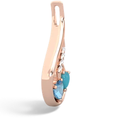 Blue Topaz Keepsake Curves 14K Rose Gold pendant P5450