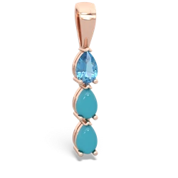 Blue Topaz Dew Drops 14K Rose Gold pendant P2251