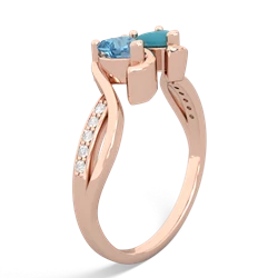 Blue Topaz Side By Side 14K Rose Gold ring R3090