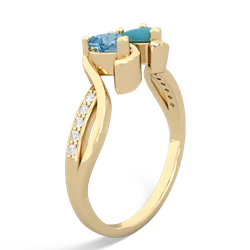 Blue Topaz Side By Side 14K Yellow Gold ring R3090