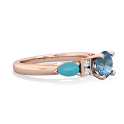 Blue Topaz 6Mm Round Eternal Embrace Engagement 14K Rose Gold ring R2005