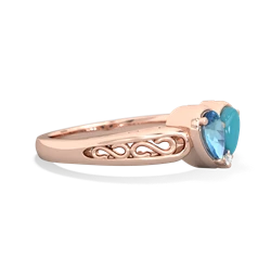 Blue Topaz Filligree 'One Heart' 14K Rose Gold ring R5070