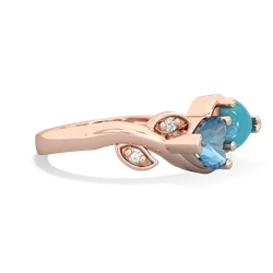 Blue Topaz Floral Elegance 14K Rose Gold ring R5790