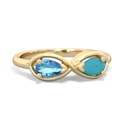 Blue Topaz Infinity 14K Yellow Gold ring R5050