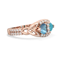 Blue Topaz Sparkling Celtic Knot 14K Rose Gold ring R2645