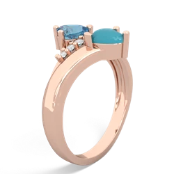 Blue Topaz Heart To Heart 14K Rose Gold ring R2064