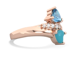 Blue Topaz Heart To Heart 14K Rose Gold ring R2064