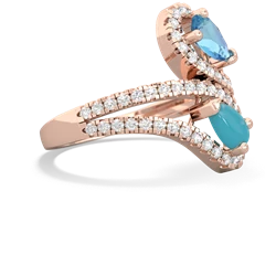 Blue Topaz Diamond Dazzler 14K Rose Gold ring R3000