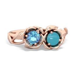 Blue Topaz Rose Garden 14K Rose Gold ring R5510