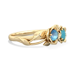 Blue Topaz Rose Garden 14K Yellow Gold ring R5510