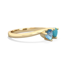 Blue Topaz Sweethearts 14K Yellow Gold ring R5260