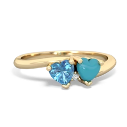 Blue Topaz Sweethearts 14K Yellow Gold ring R5260