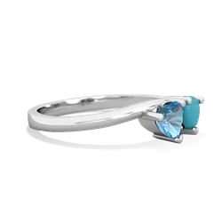 Blue Topaz Sweethearts 14K White Gold ring R5260