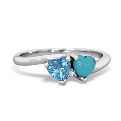 Blue Topaz Sweethearts 14K White Gold ring R5260