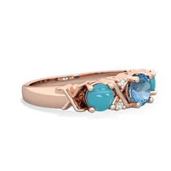 Blue Topaz Hugs And Kisses 14K Rose Gold ring R5016