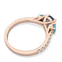 Blue Topaz Pave Trellis 14K Rose Gold ring R5500