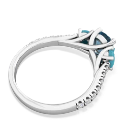 Blue Topaz Pave Trellis 14K White Gold ring R5500