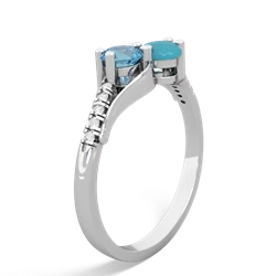 Blue Topaz Infinity Pave Two Stone 14K White Gold ring R5285