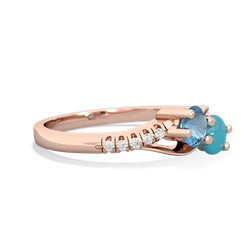 Blue Topaz Infinity Pave Two Stone 14K Rose Gold ring R5285