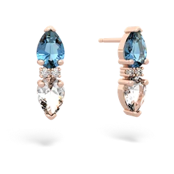 Blue Topaz Bowtie Drop 14K Rose Gold earrings E0865