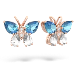 Blue Topaz Butterfly 14K Rose Gold earrings E2215