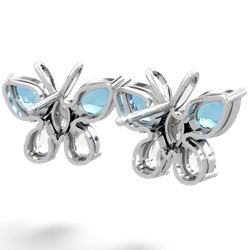 Blue Topaz Butterfly 14K White Gold earrings E2215