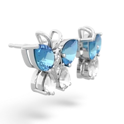 Blue Topaz Butterfly 14K White Gold earrings E2215