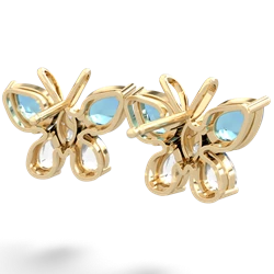 Blue Topaz Butterfly 14K Yellow Gold earrings E2215