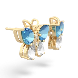 Blue Topaz Butterfly 14K Yellow Gold earrings E2215