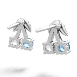 Blue Topaz Sweet Cherries 14K White Gold earrings E7001